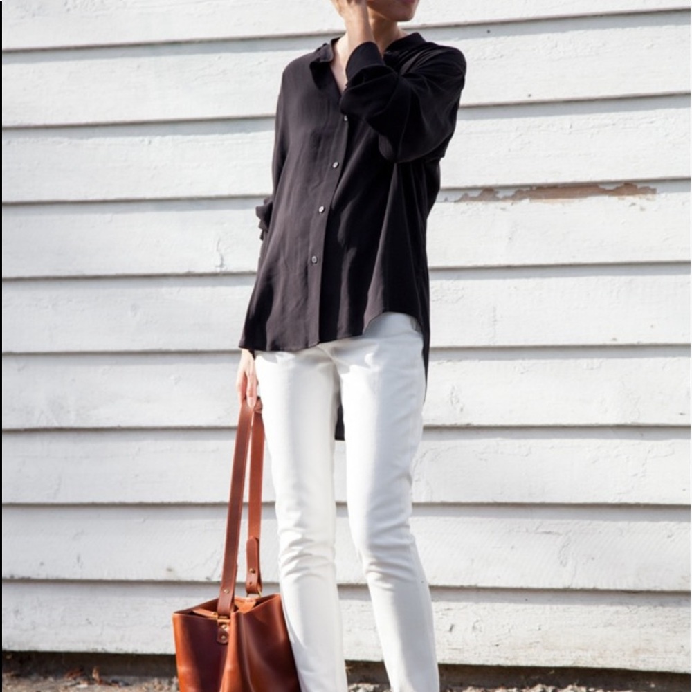 Jesse Kamm Black Button Tunic/Shirt (Reversible!)